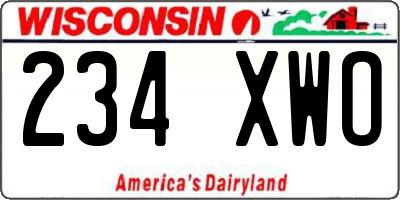 WI license plate 234XWO