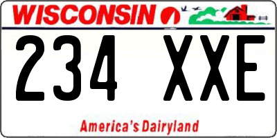 WI license plate 234XXE