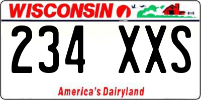 WI license plate 234XXS