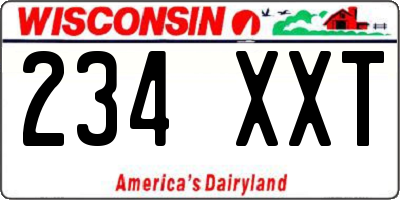 WI license plate 234XXT