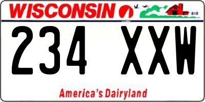 WI license plate 234XXW