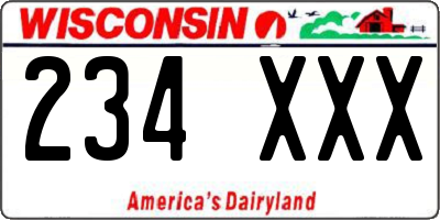 WI license plate 234XXX