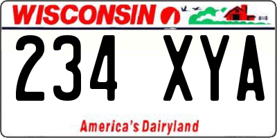 WI license plate 234XYA