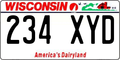 WI license plate 234XYD