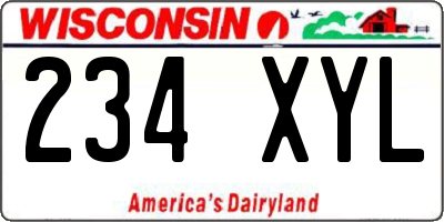 WI license plate 234XYL