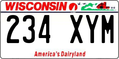WI license plate 234XYM
