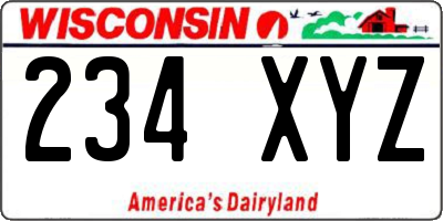 WI license plate 234XYZ