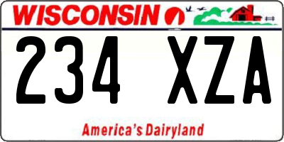 WI license plate 234XZA