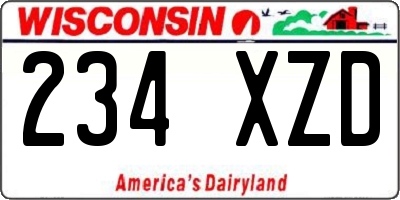 WI license plate 234XZD