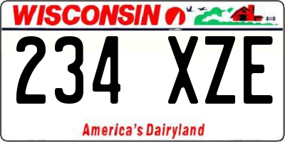 WI license plate 234XZE