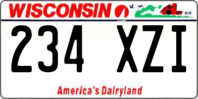 WI license plate 234XZI