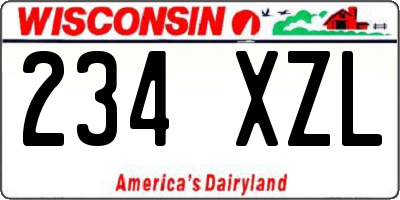 WI license plate 234XZL