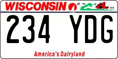 WI license plate 234YDG