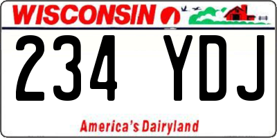 WI license plate 234YDJ