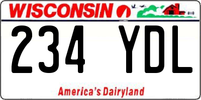WI license plate 234YDL