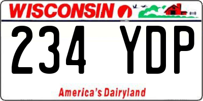 WI license plate 234YDP