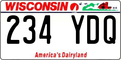 WI license plate 234YDQ