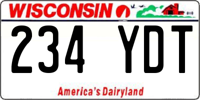WI license plate 234YDT