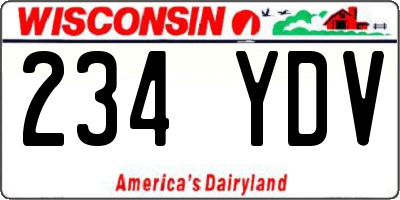 WI license plate 234YDV