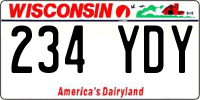 WI license plate 234YDY