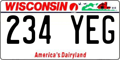WI license plate 234YEG