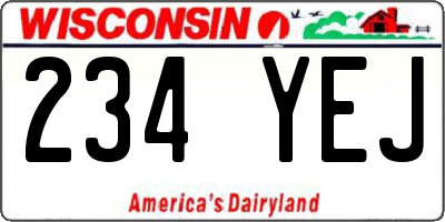 WI license plate 234YEJ