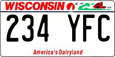WI license plate 234YFC