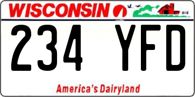 WI license plate 234YFD