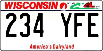 WI license plate 234YFE