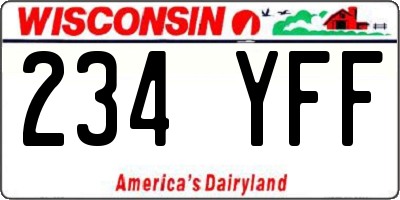 WI license plate 234YFF