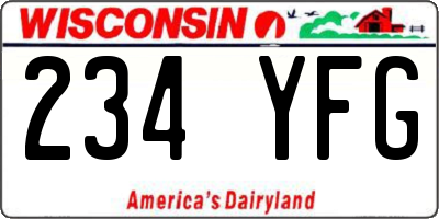 WI license plate 234YFG