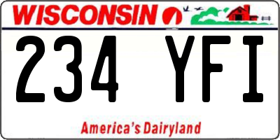 WI license plate 234YFI