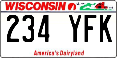 WI license plate 234YFK