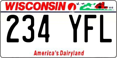 WI license plate 234YFL
