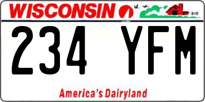 WI license plate 234YFM