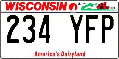 WI license plate 234YFP