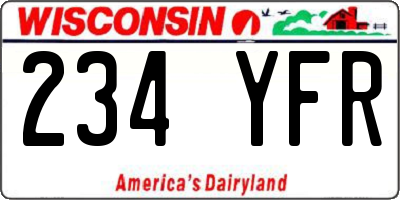 WI license plate 234YFR