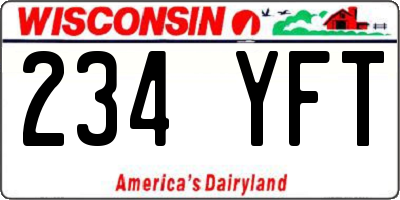 WI license plate 234YFT