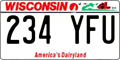 WI license plate 234YFU