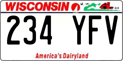 WI license plate 234YFV