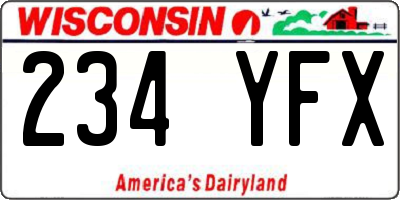 WI license plate 234YFX