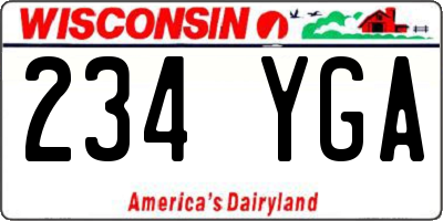 WI license plate 234YGA