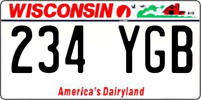 WI license plate 234YGB