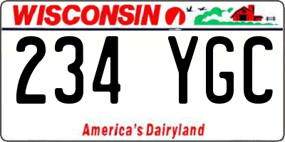 WI license plate 234YGC