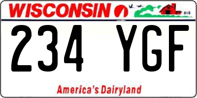 WI license plate 234YGF