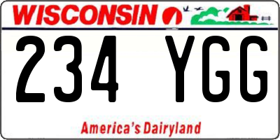 WI license plate 234YGG