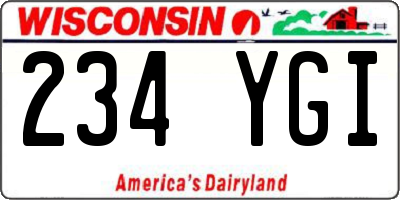 WI license plate 234YGI