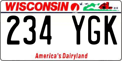 WI license plate 234YGK