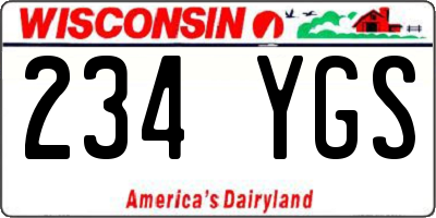 WI license plate 234YGS