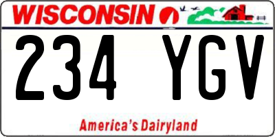 WI license plate 234YGV